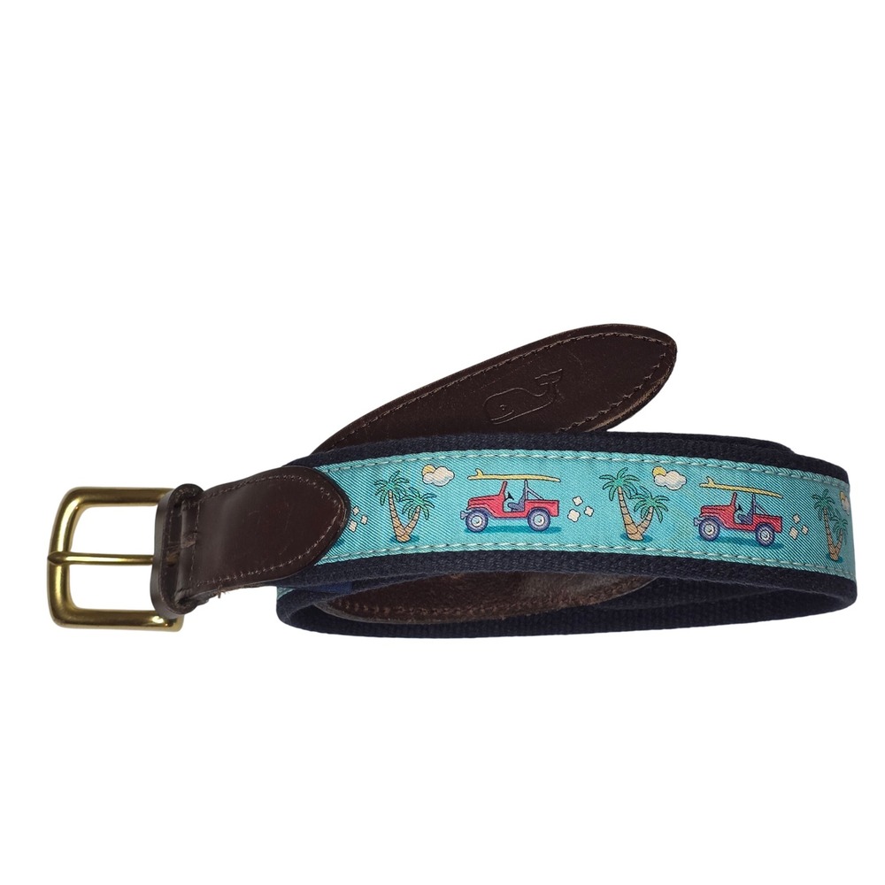 Vineyard Vines Mens Belt Size 32 Surfboard Jeep Preppy Casual Accessory‎